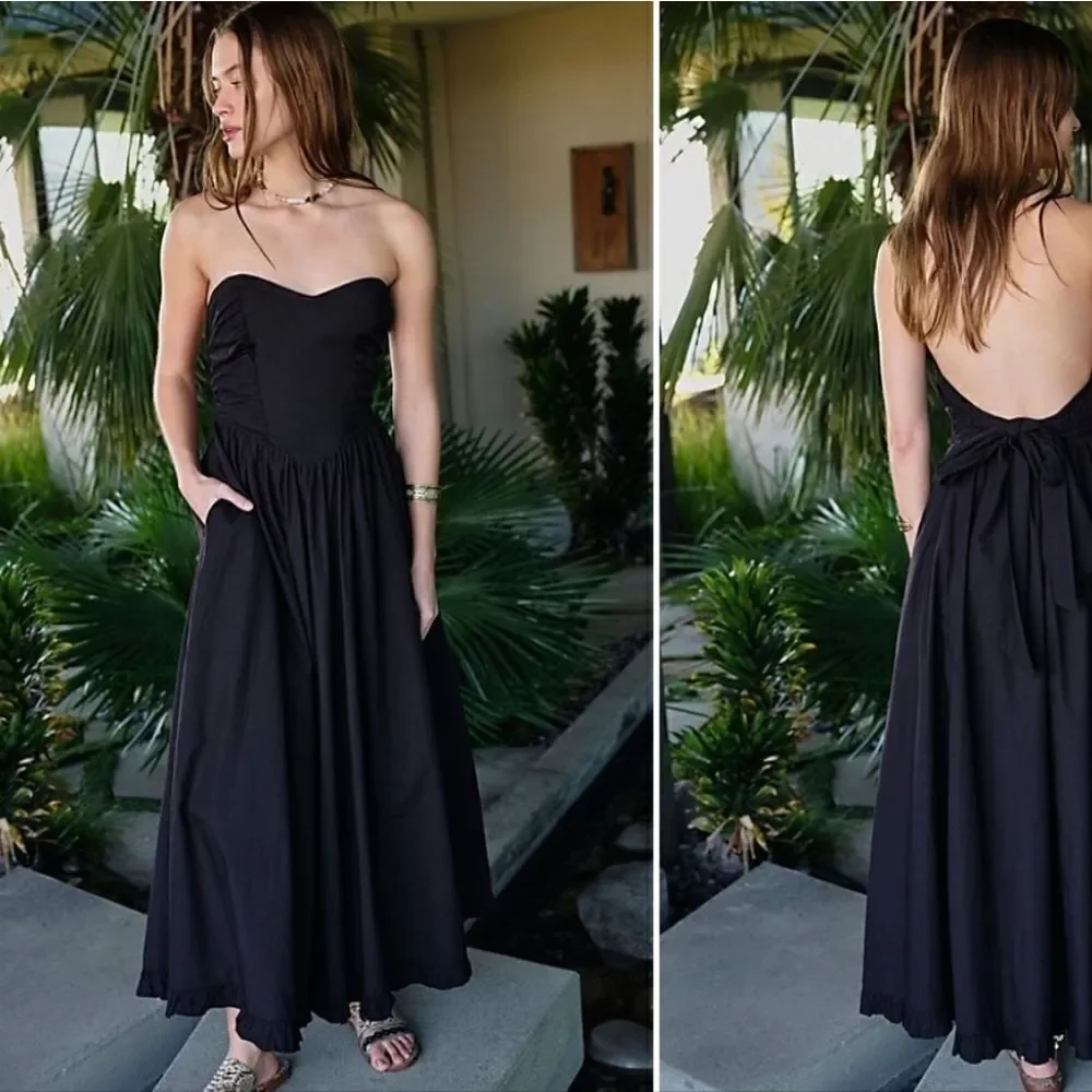 Free People  Cohen Poplin Maxi Dress Size Large